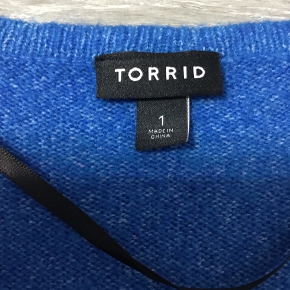 EUC TORRID Vegan Cashmere Pullover Surplice Sweater in Skydiver Blue size 1(1X) - Picture 7 of 11